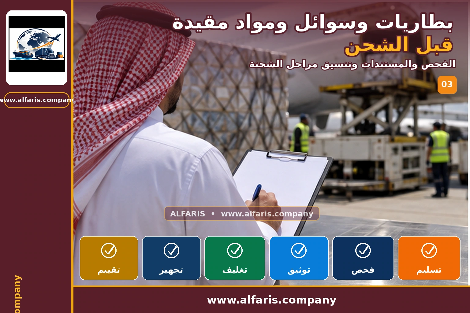 المواد المقيدة قبل الشحن — الفحص والتوثيق