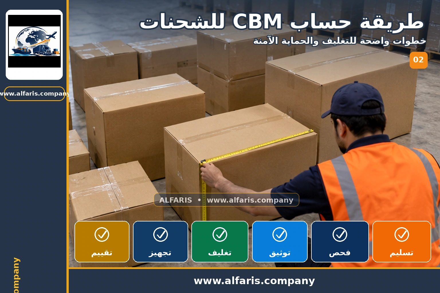 حساب CBM للشحنات — التجهيز والتغليف