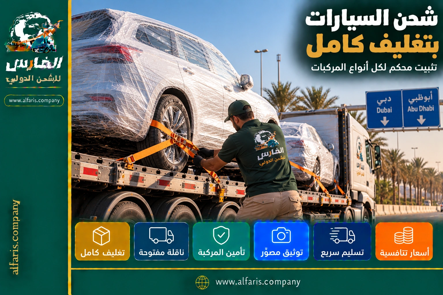 شحن السيارات من الاحساء الي الامارات