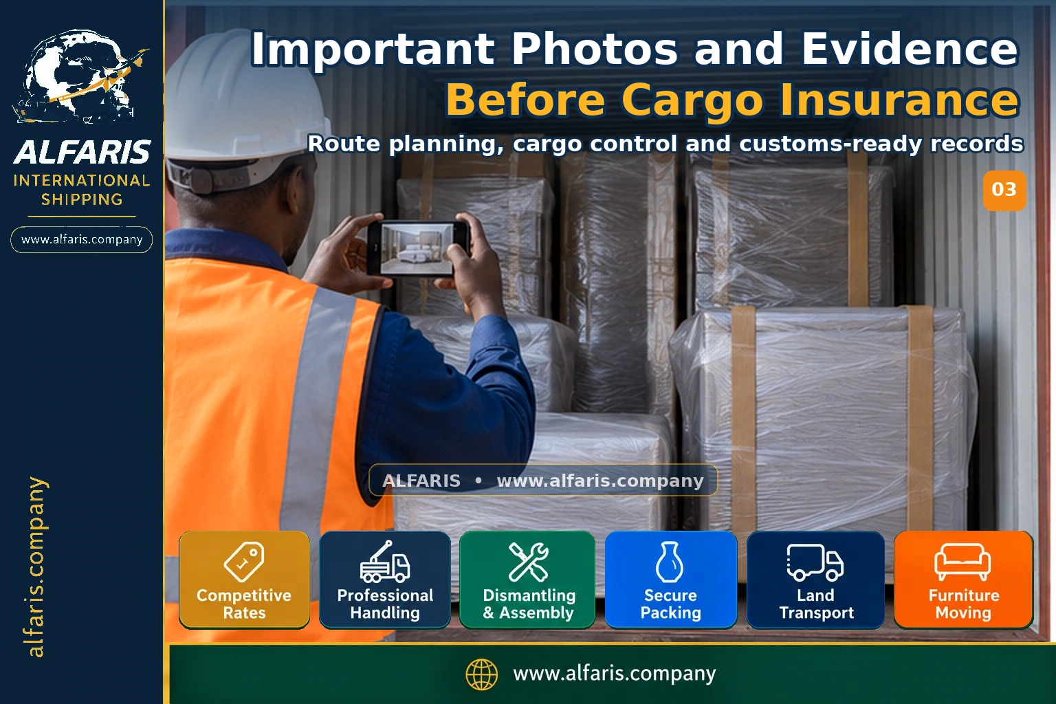 cargo insurance photos and evidence — Inspection and records