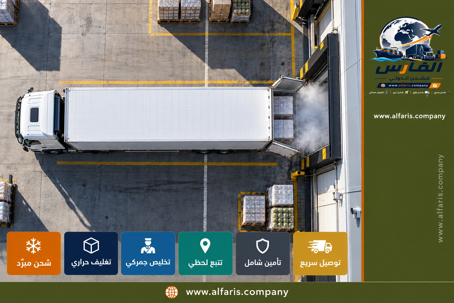 مسار الشحن المبرد من السعودية الى الاردن