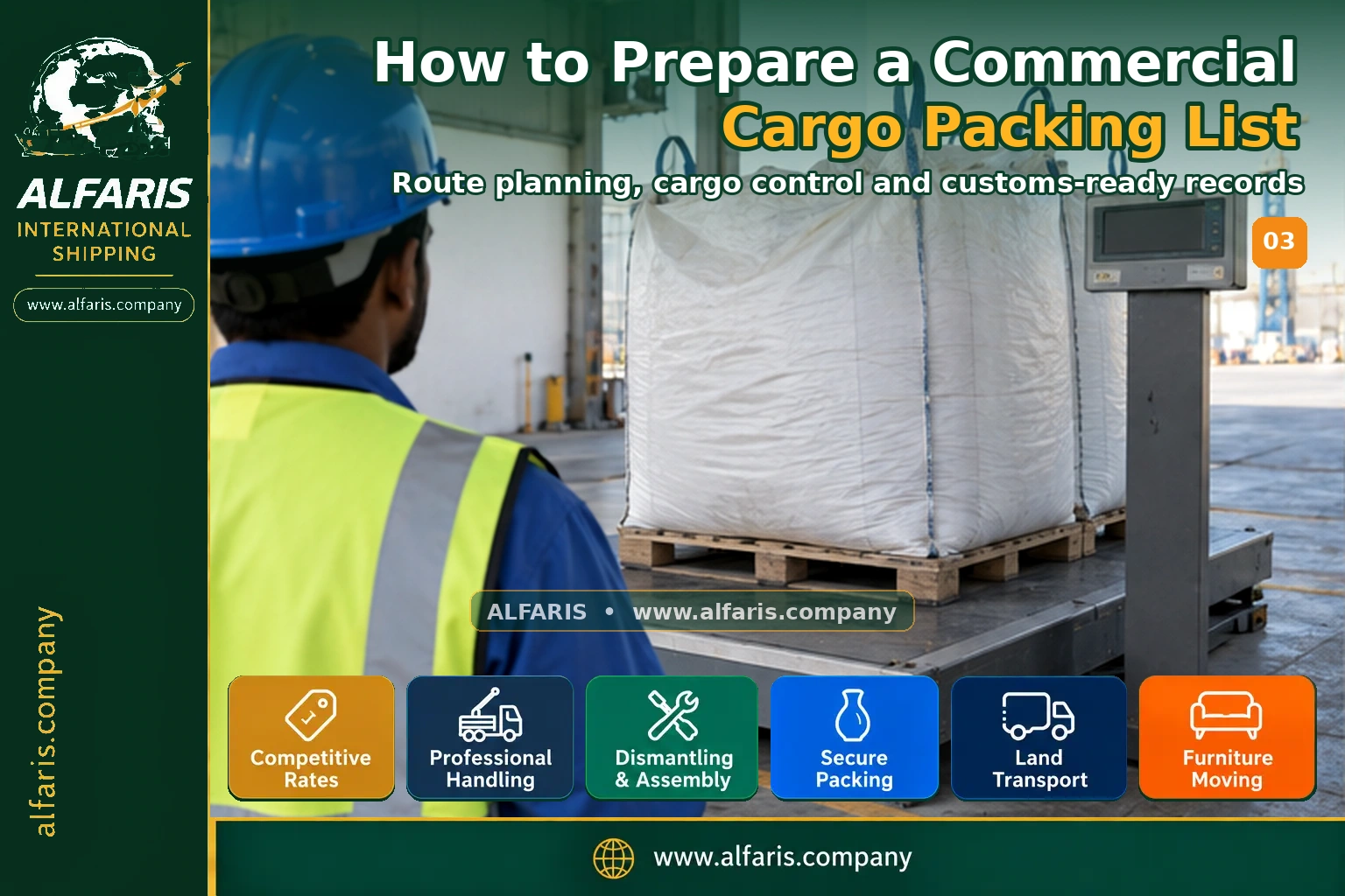 commercial cargo packing list — Inspection and records