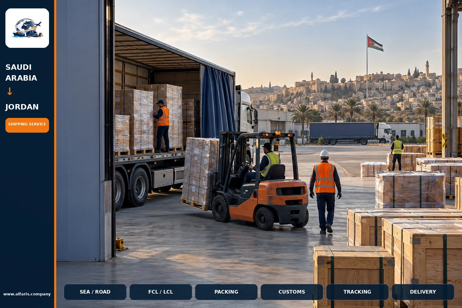 Commercial cargo shipping to jordan — service overview