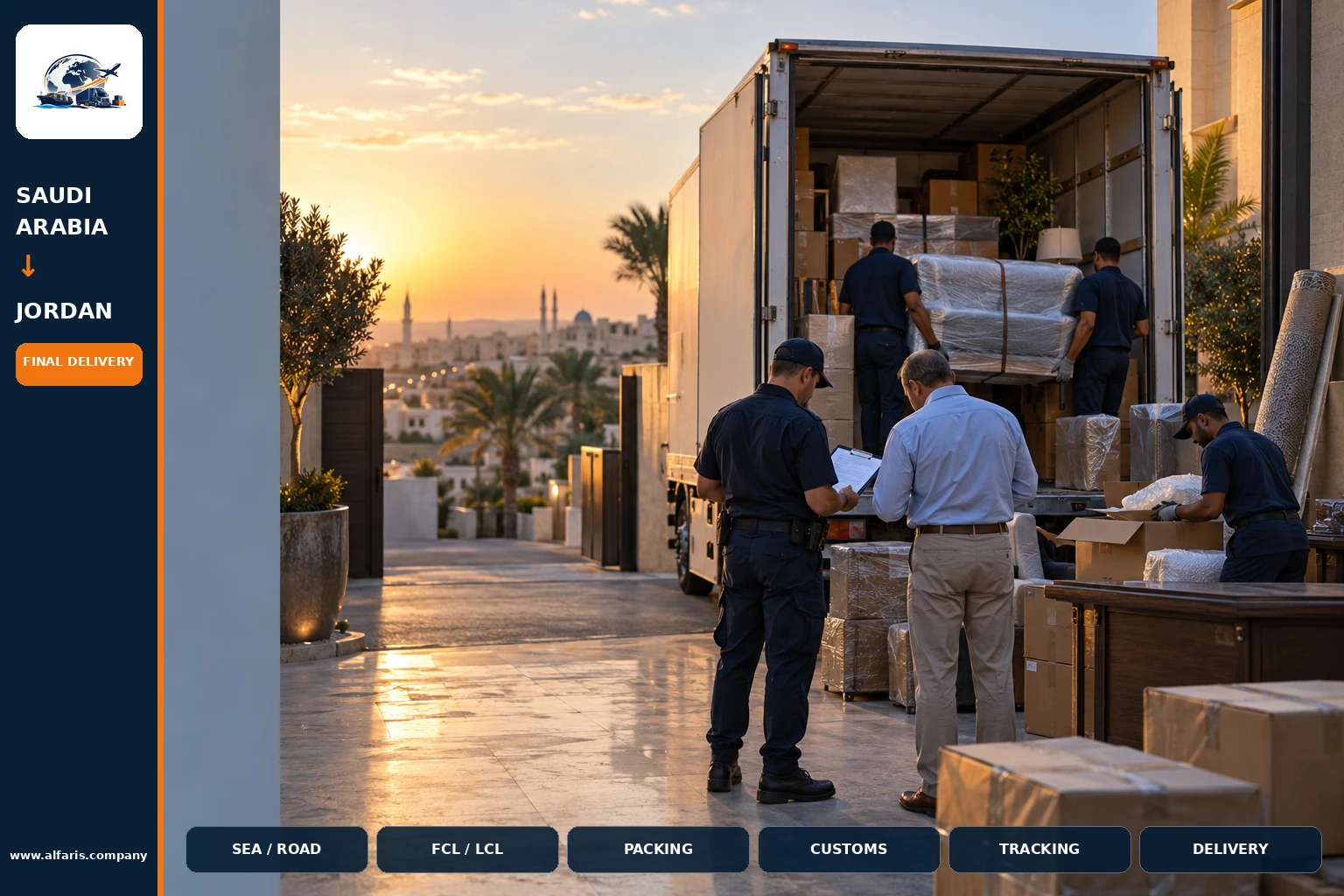 Delivery of shipments in Jordan
