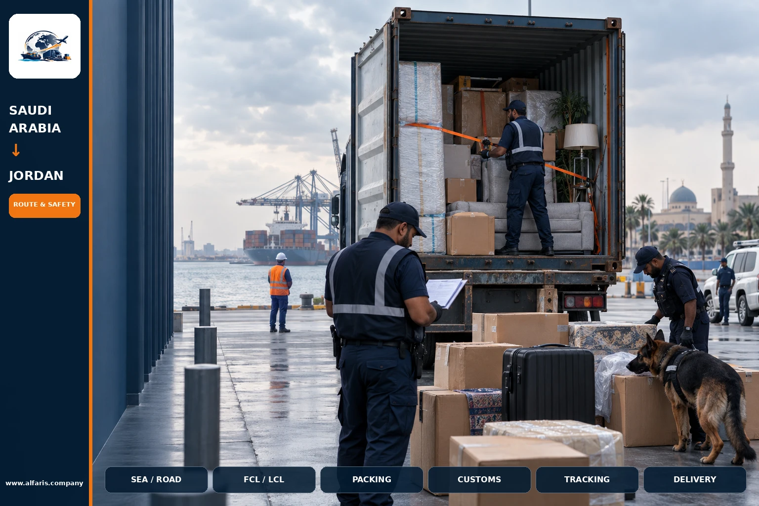 Furniture packaging for shipping to Jordan