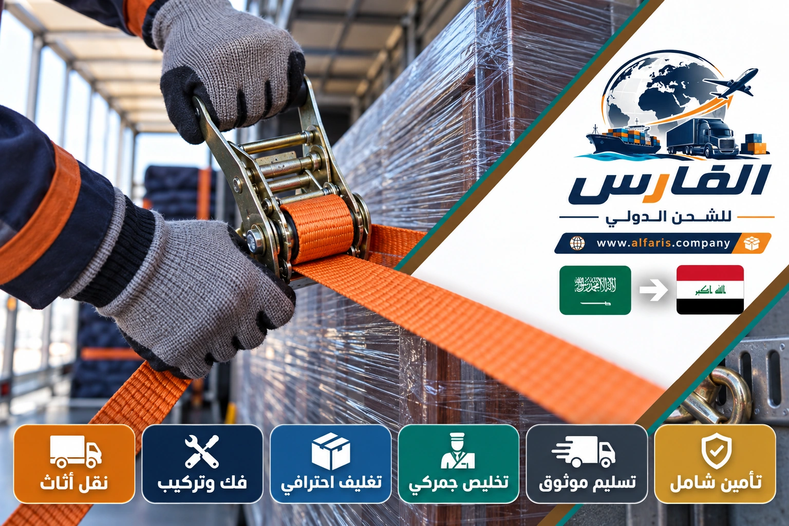 تغليف الأثاث للشحن من الدمام إلى العراق
