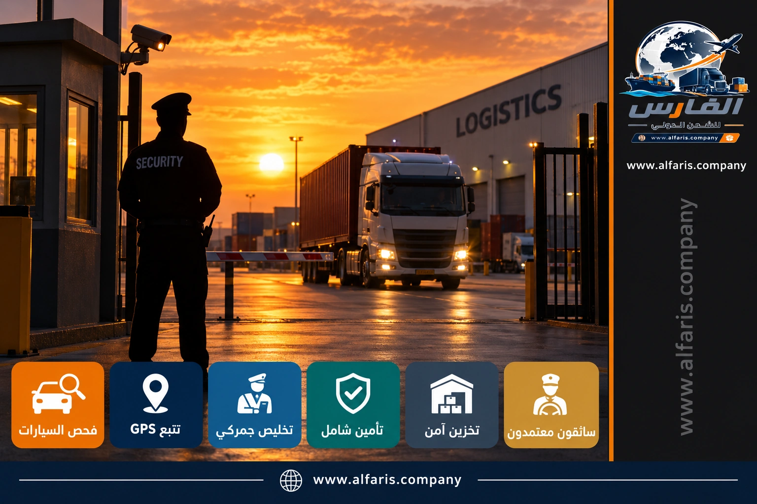 فحص الشاحنة قبل النقل البري من السعودية الى الاردن