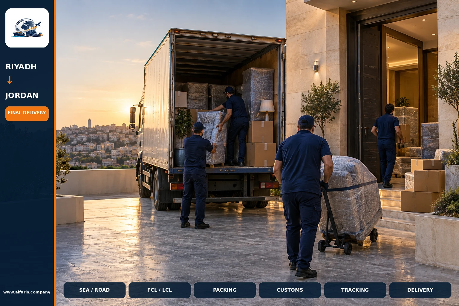 Delivery of shipments in Jordan