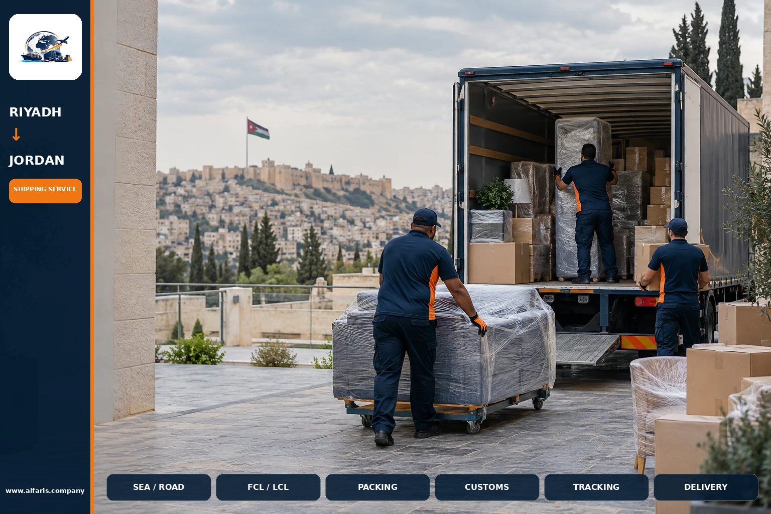 Furniture moving from riyadh to jordan — service overview