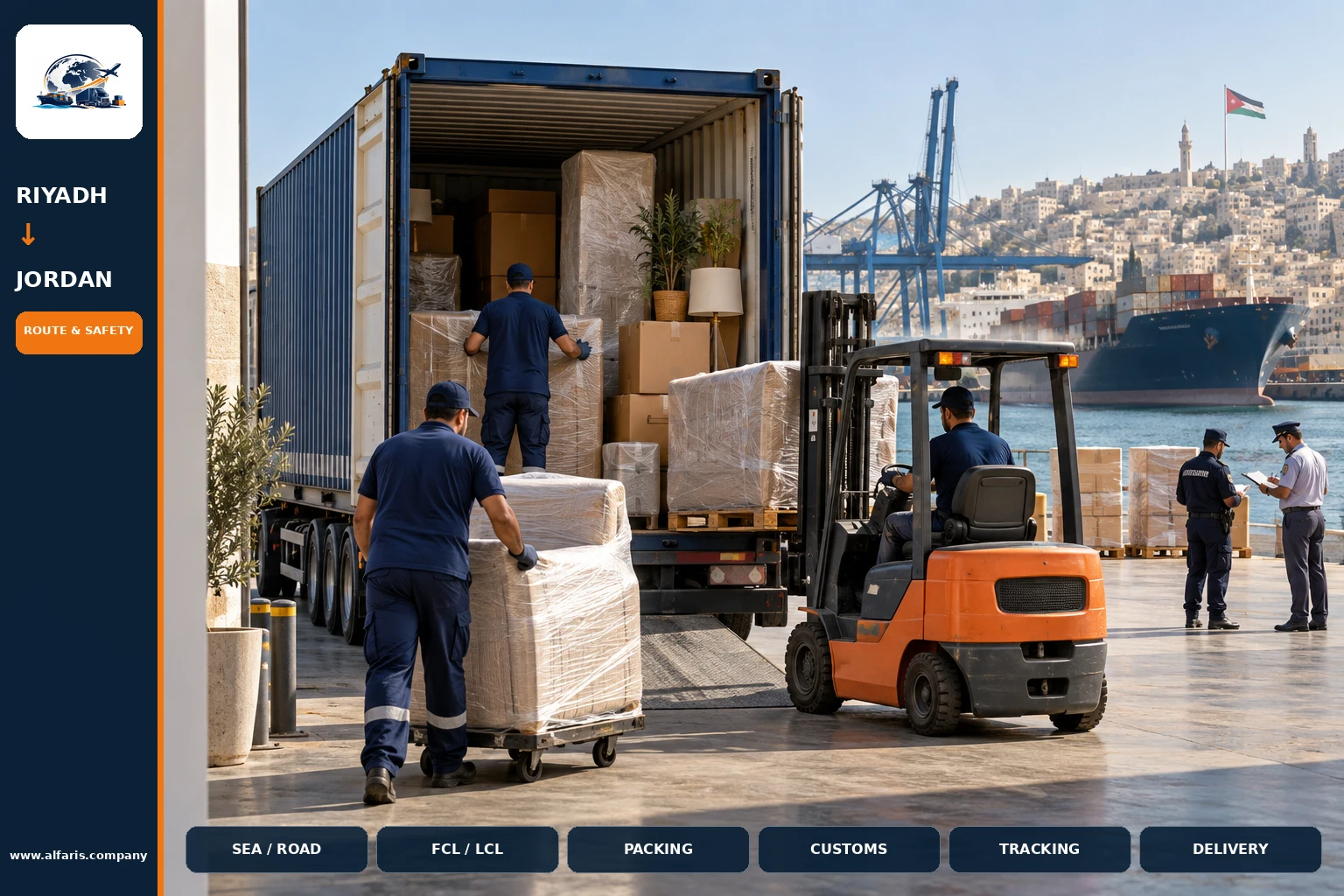 Furniture packaging for shipping to Jordan