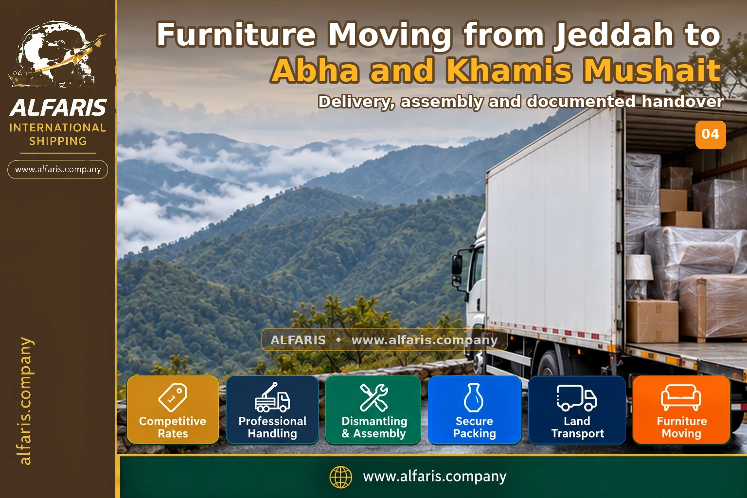 Furniture Moving from Jeddah to Abha and Khamis Mushait — Delivery, assembly and documented handover