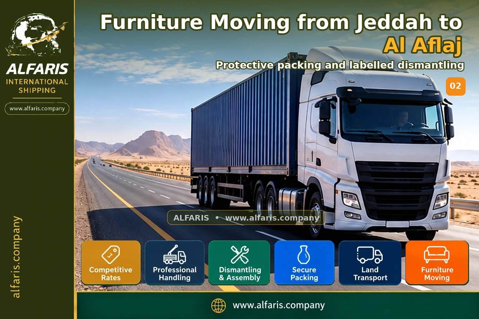 Furniture Moving from Jeddah to Al Aflaj — Protective packing and labelled dismantling