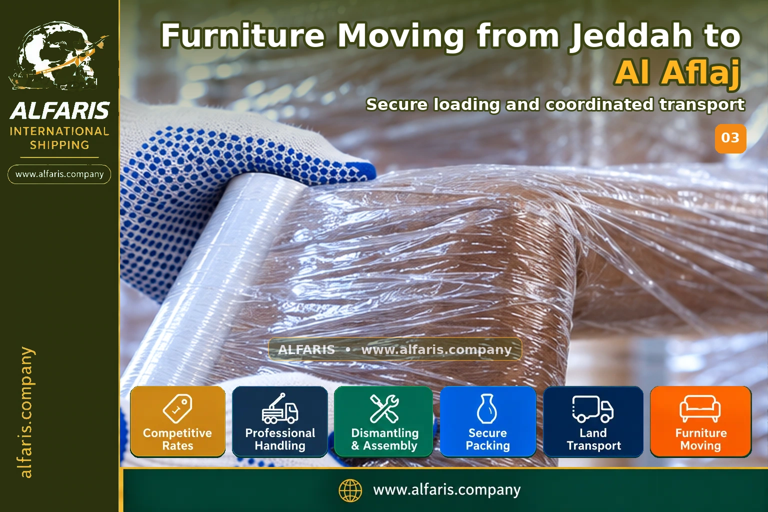 Furniture Moving from Jeddah to Al Aflaj — Vehicle loading and route coordination