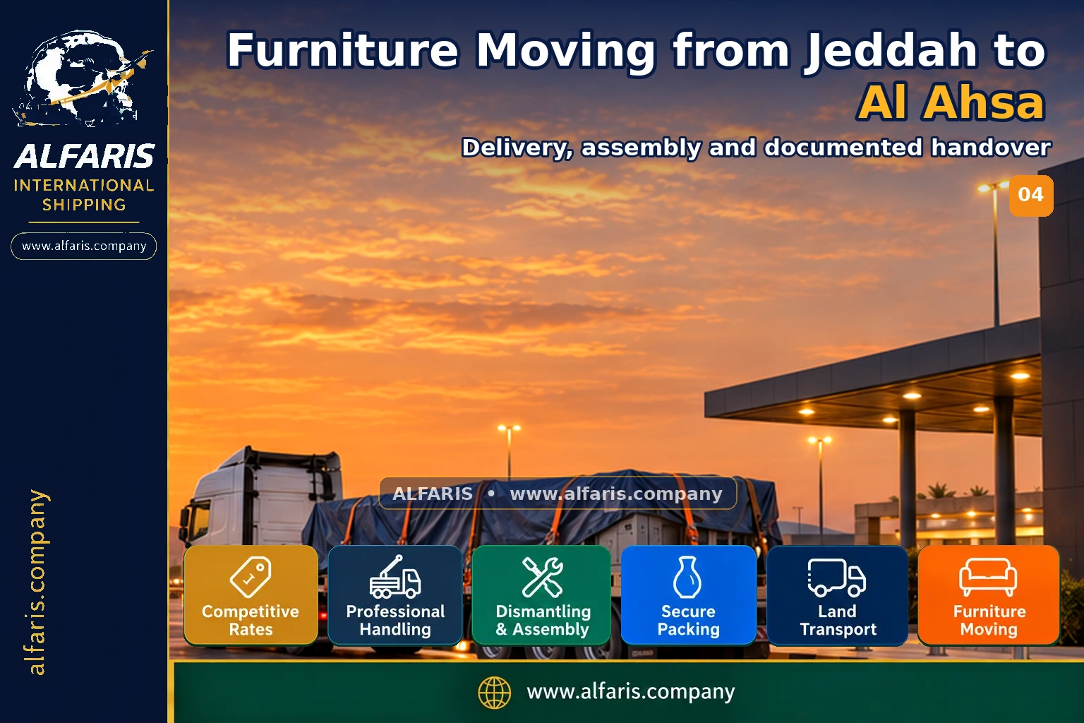 Furniture Moving from Jeddah to Al Ahsa — Delivery, assembly and documented handover Furniture Moving from Jeddah to Al Ahsa — Delivery, assembly and documented handover