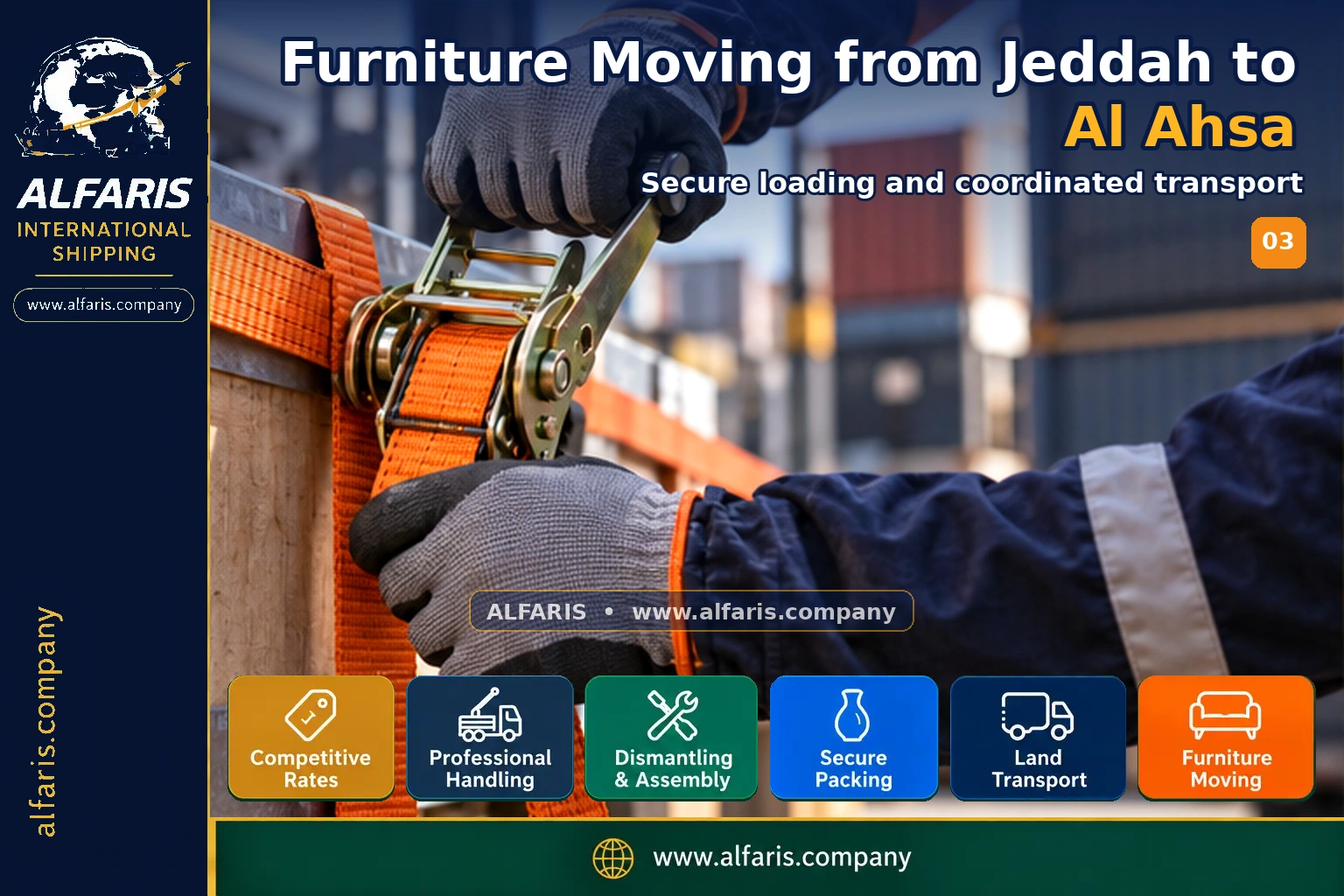 Furniture Moving from Jeddah to Al Ahsa — Vehicle loading and route coordination Furniture Moving from Jeddah to Al Ahsa — Vehicle loading and route coordination