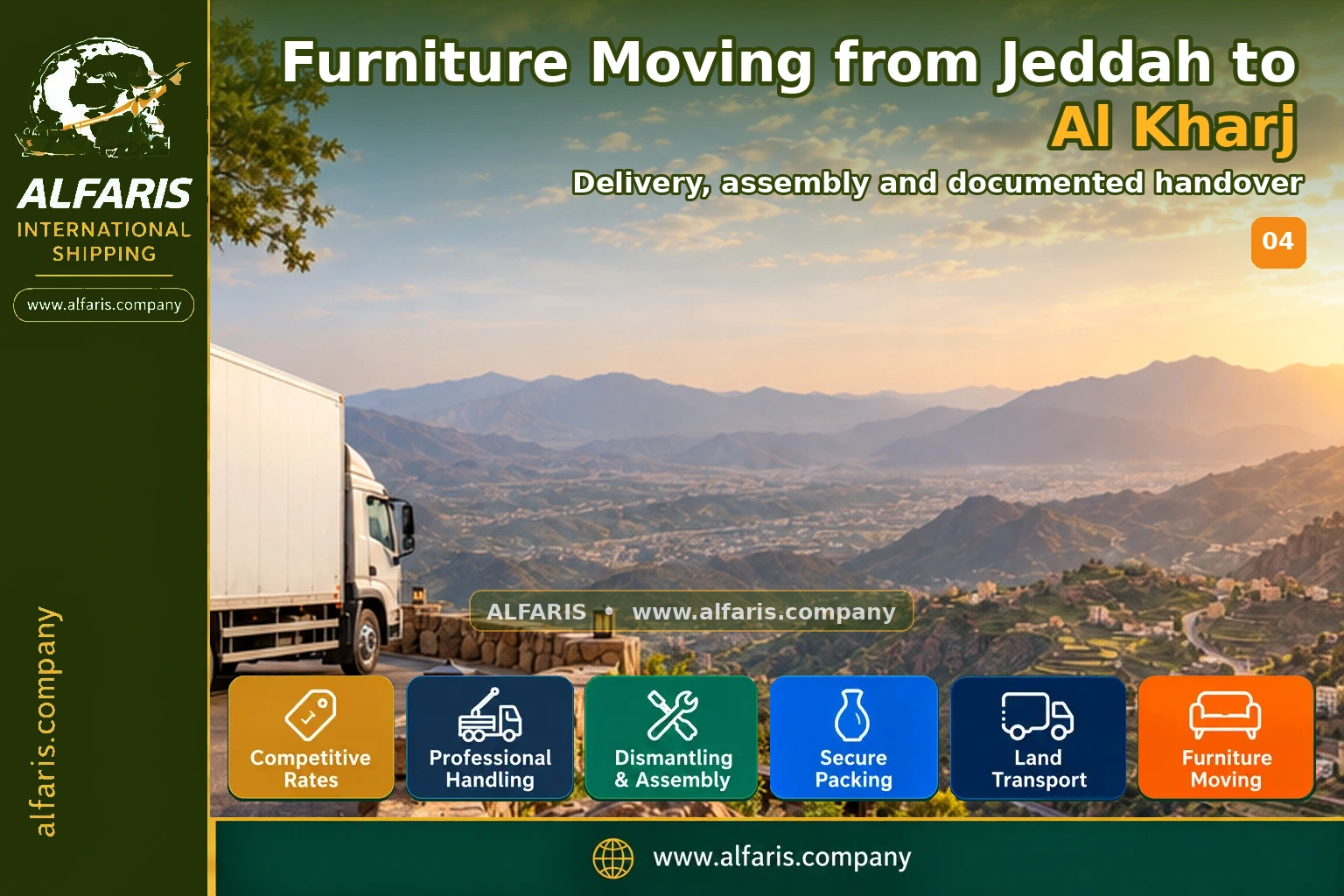 Furniture Moving from Jeddah to Al Kharj — Delivery, assembly and documented handover