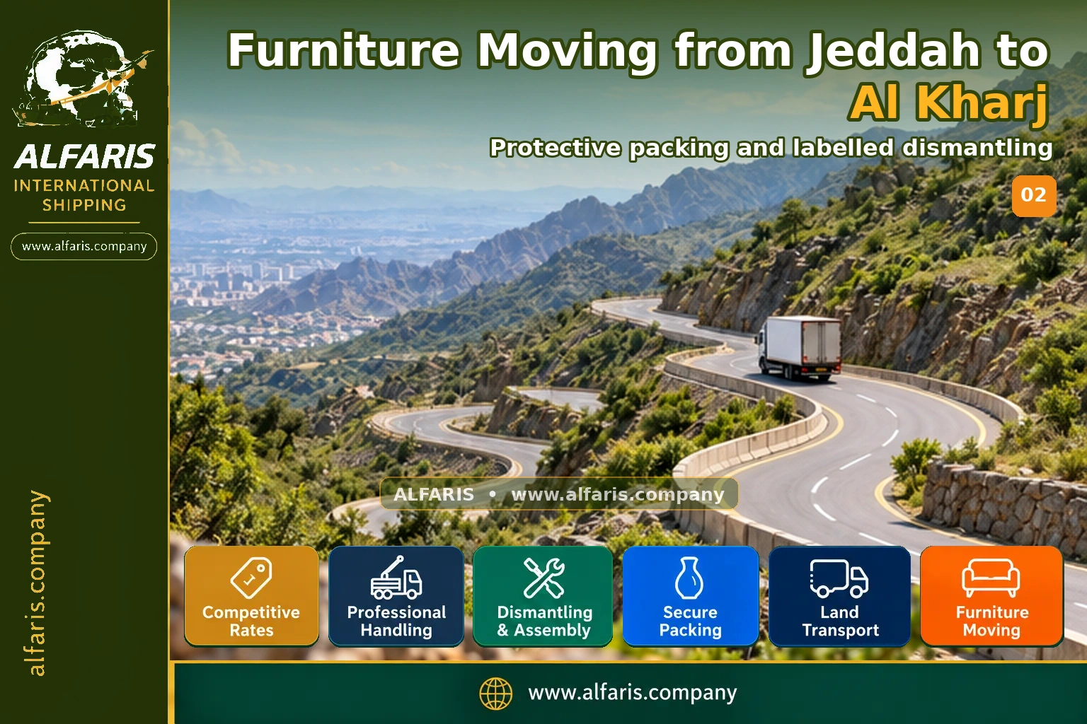 Furniture Moving from Jeddah to Al Kharj — Protective packing and labelled dismantling