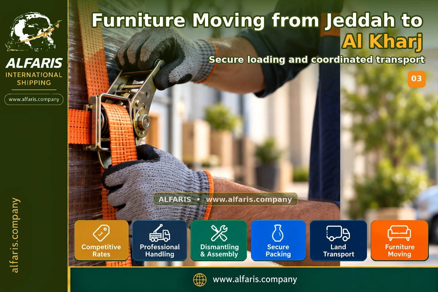 Furniture Moving from Jeddah to Al Kharj — Vehicle loading and route coordination