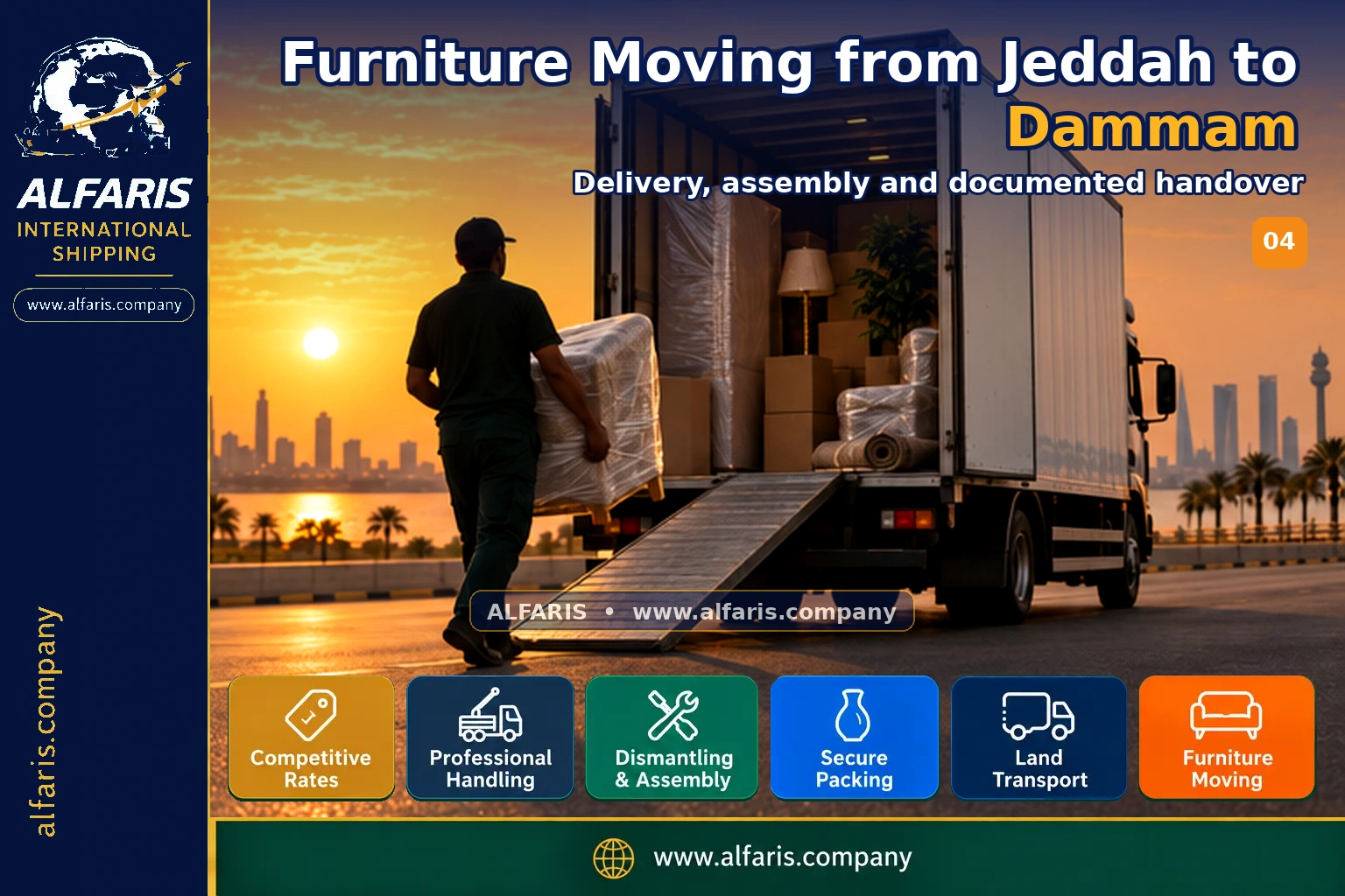Furniture Moving from Jeddah to Dammam — Delivery, assembly and documented handover