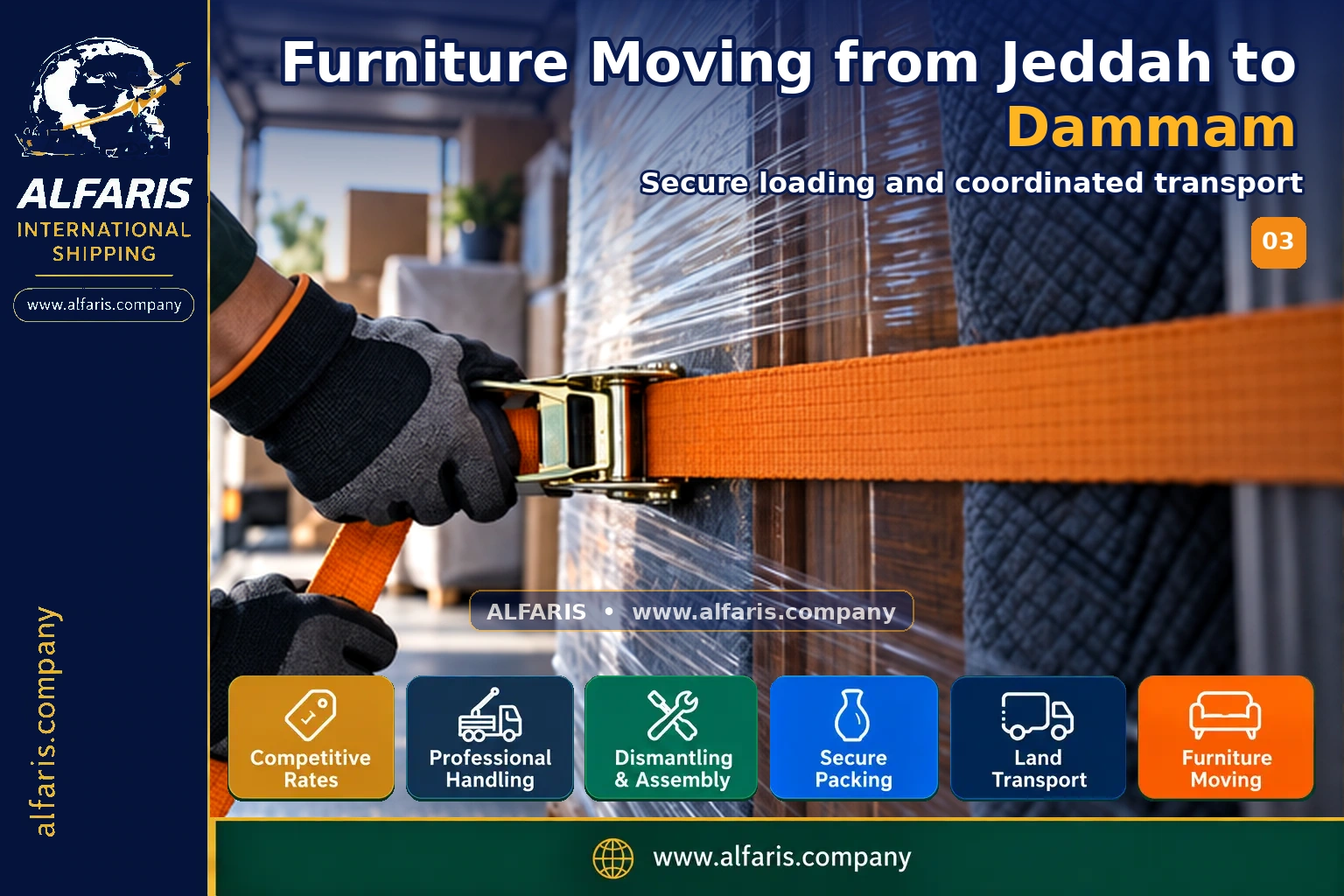 Furniture Moving from Jeddah to Dammam — Vehicle loading and route coordination