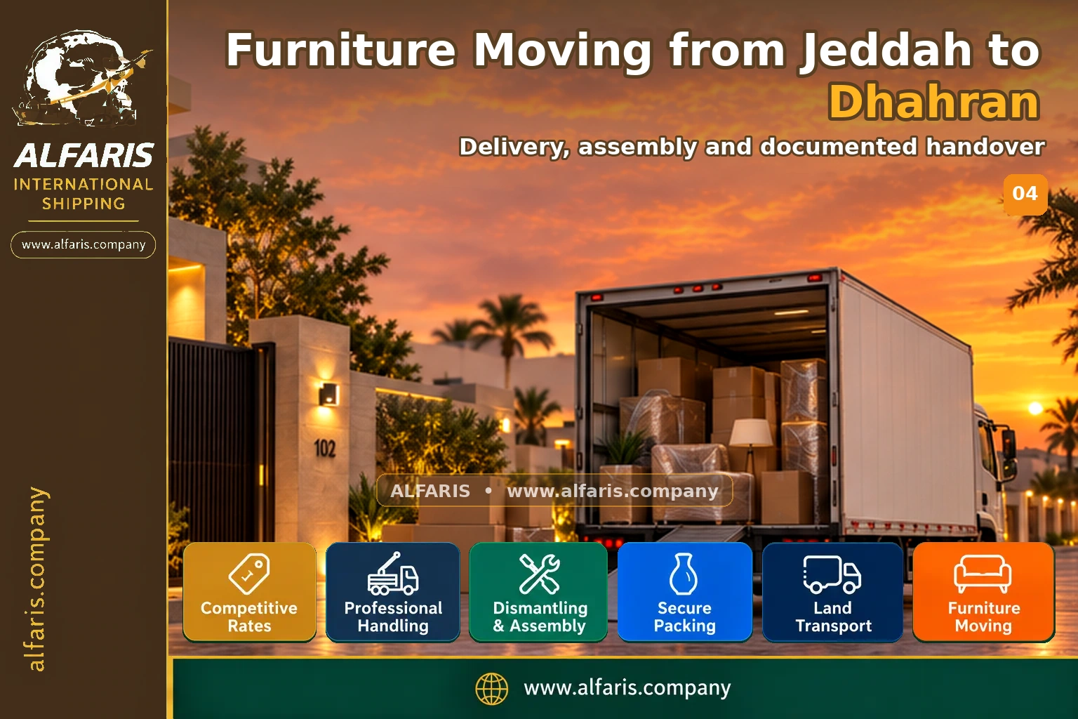Furniture Moving from Jeddah to Dhahran — Delivery, assembly and documented handover Furniture Moving from Jeddah to Dhahran — Delivery, assembly and documented handover