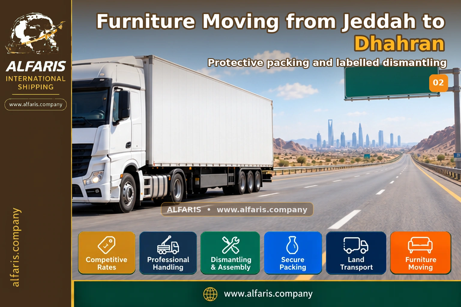 Furniture Moving from Jeddah to Dhahran — Protective packing and labelled dismantling Furniture Moving from Jeddah to Dhahran — Protective packing and labelled dismantling