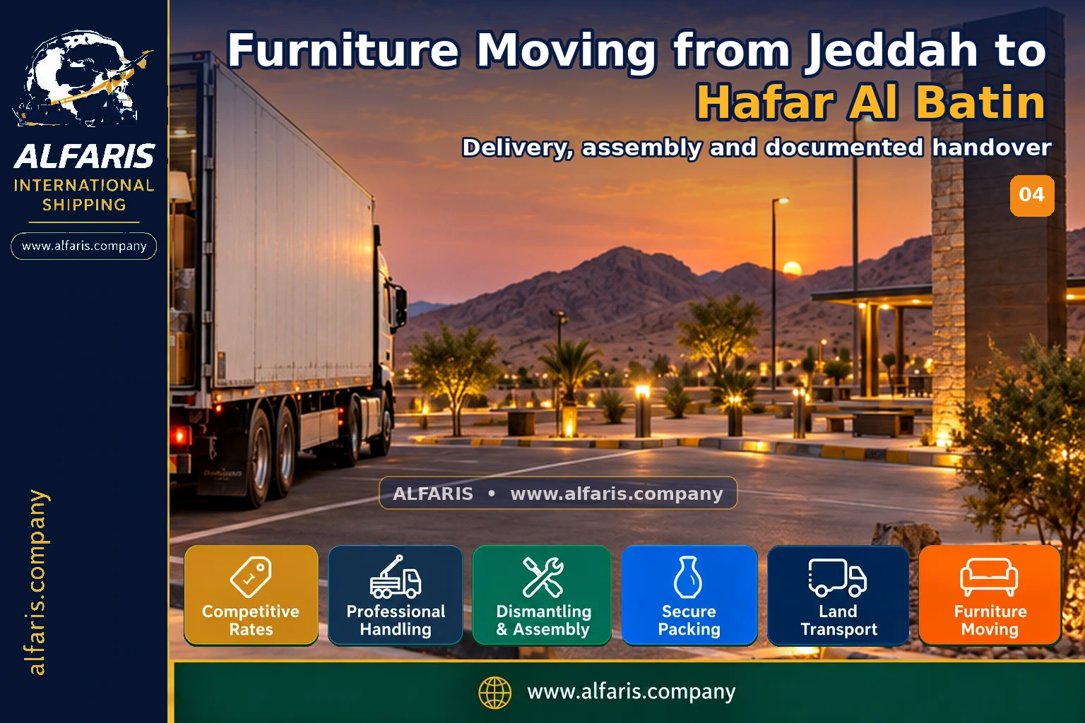 Furniture Moving from Jeddah to Hafar Al Batin — Delivery, assembly and documented handover