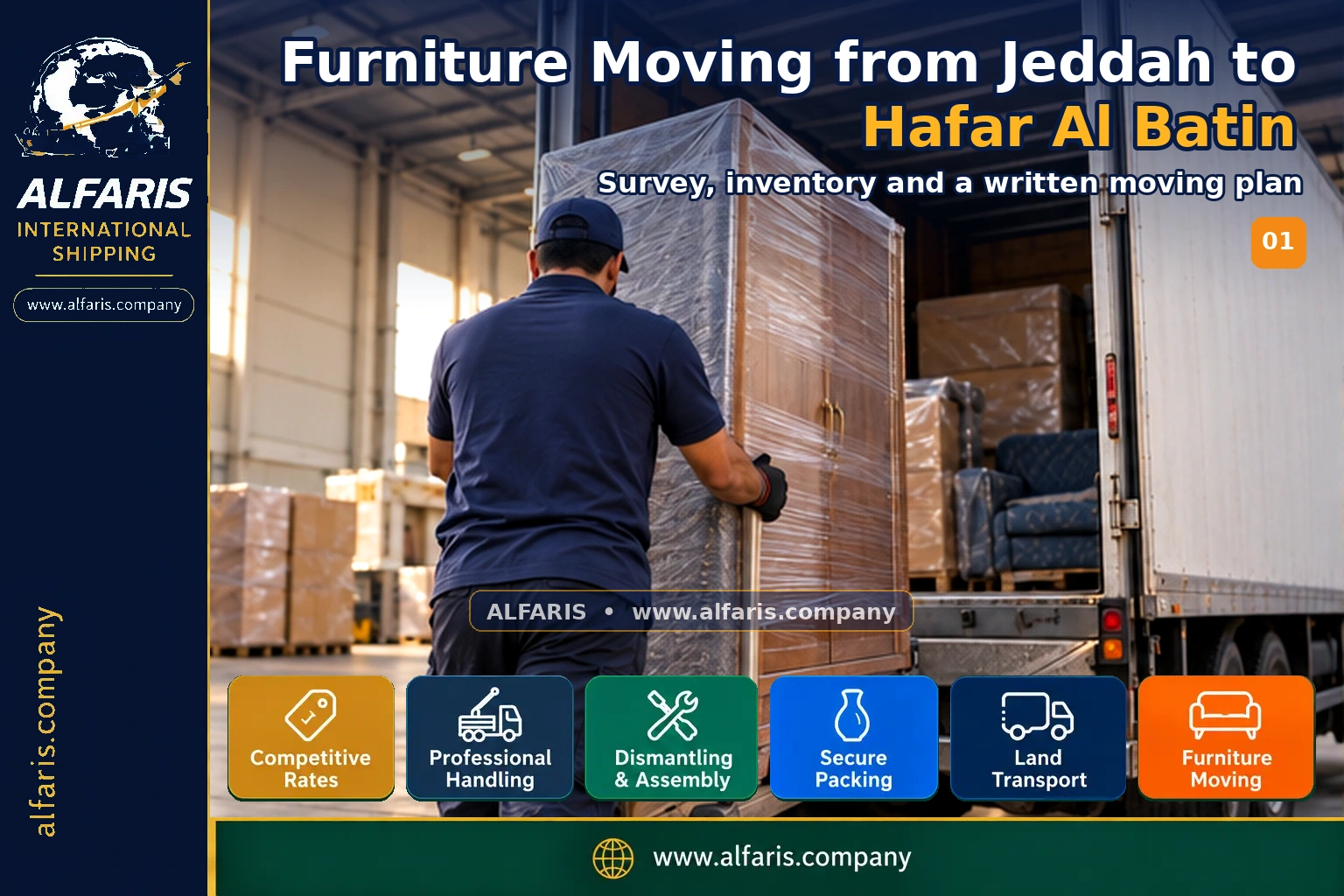 Furniture Moving from Jeddah to Hafar Al Batin — survey and planning