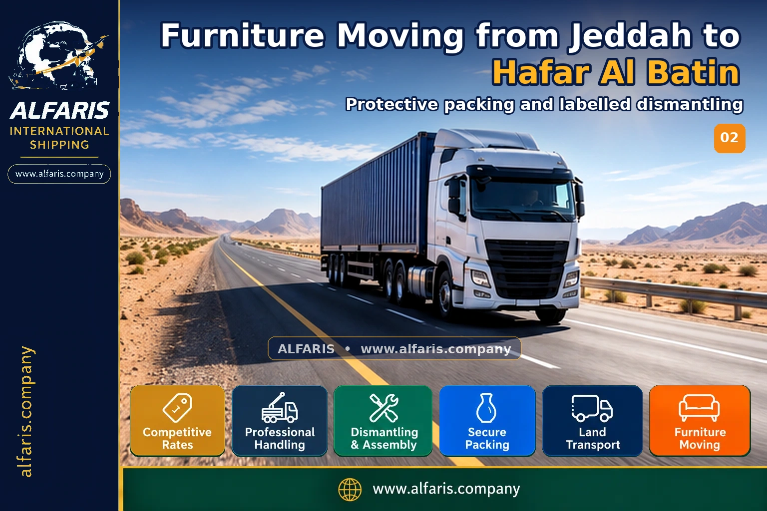 Furniture Moving from Jeddah to Hafar Al Batin — Protective packing and labelled dismantling