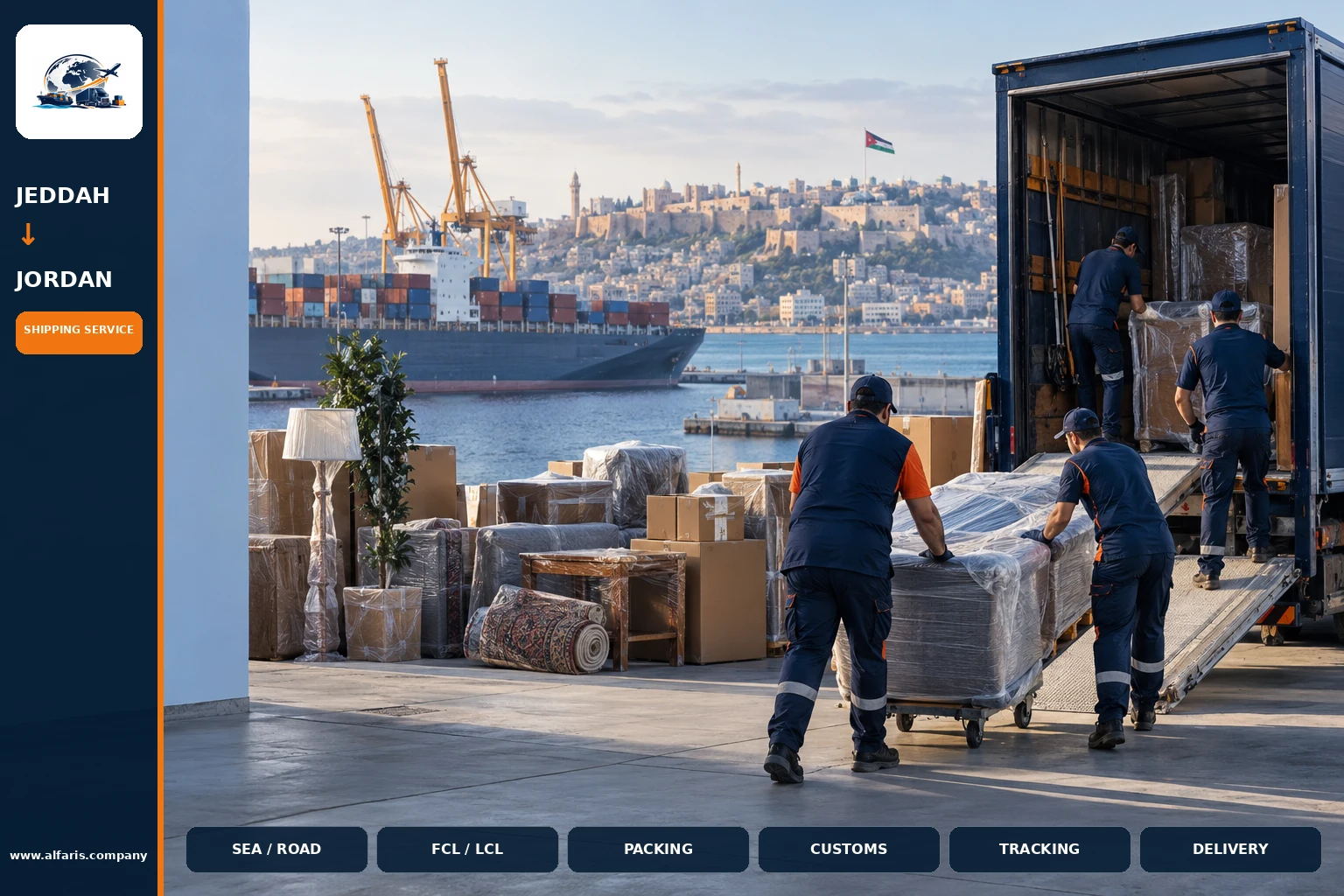 Shipping from Jeddah to Jordan with Alfaris Shipping from Jeddah to Jordan with Alfaris