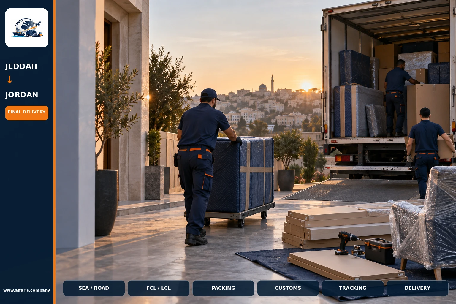 Delivery of shipments in Jordan