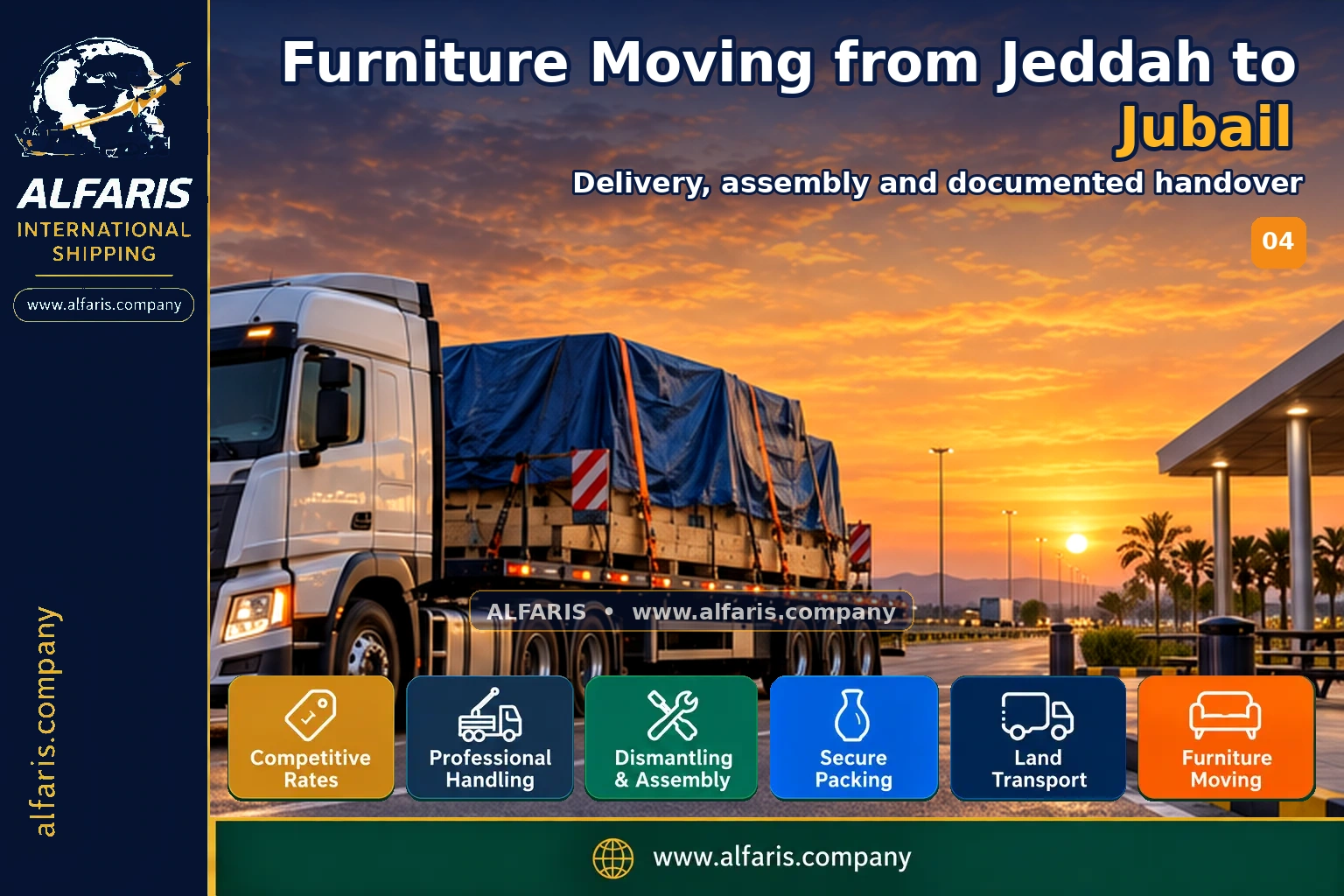 Furniture Moving from Jeddah to Jubail — Delivery, assembly and documented handover