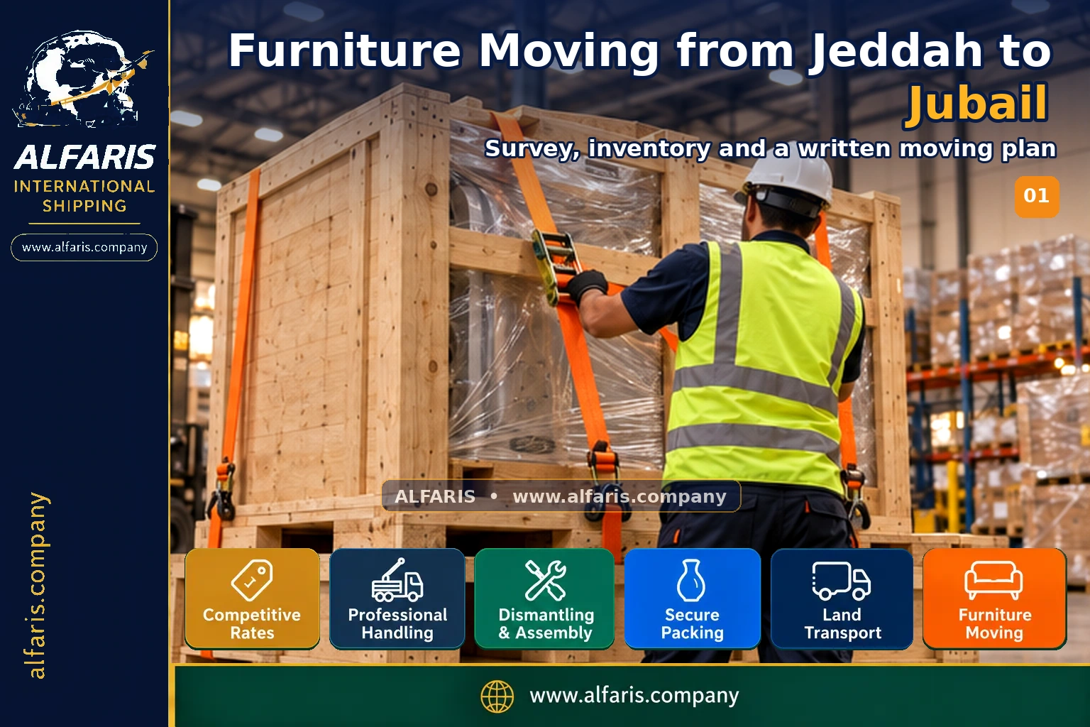 Furniture Moving from Jeddah to Jubail — survey and planning