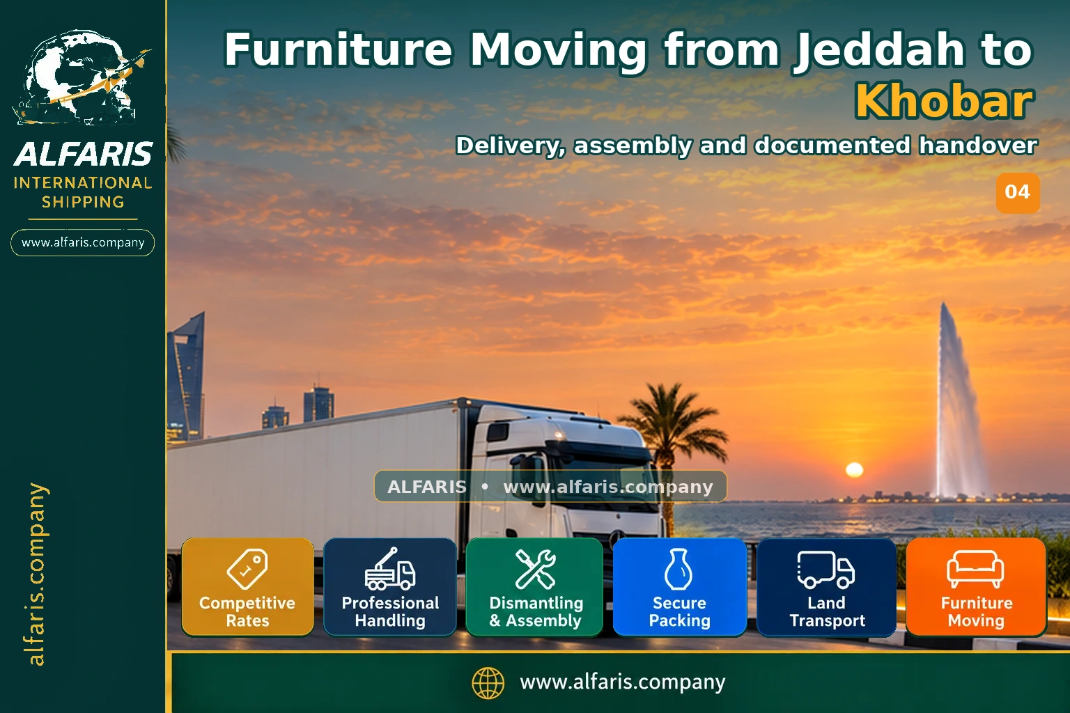Furniture Moving from Jeddah to Khobar — Delivery, assembly and documented handover