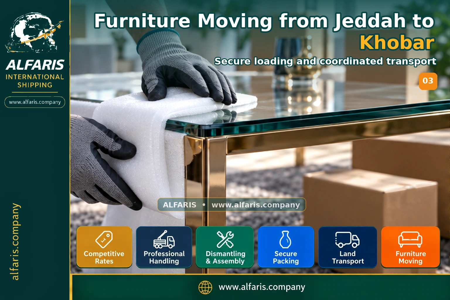 Furniture Moving from Jeddah to Khobar — Vehicle loading and route coordination