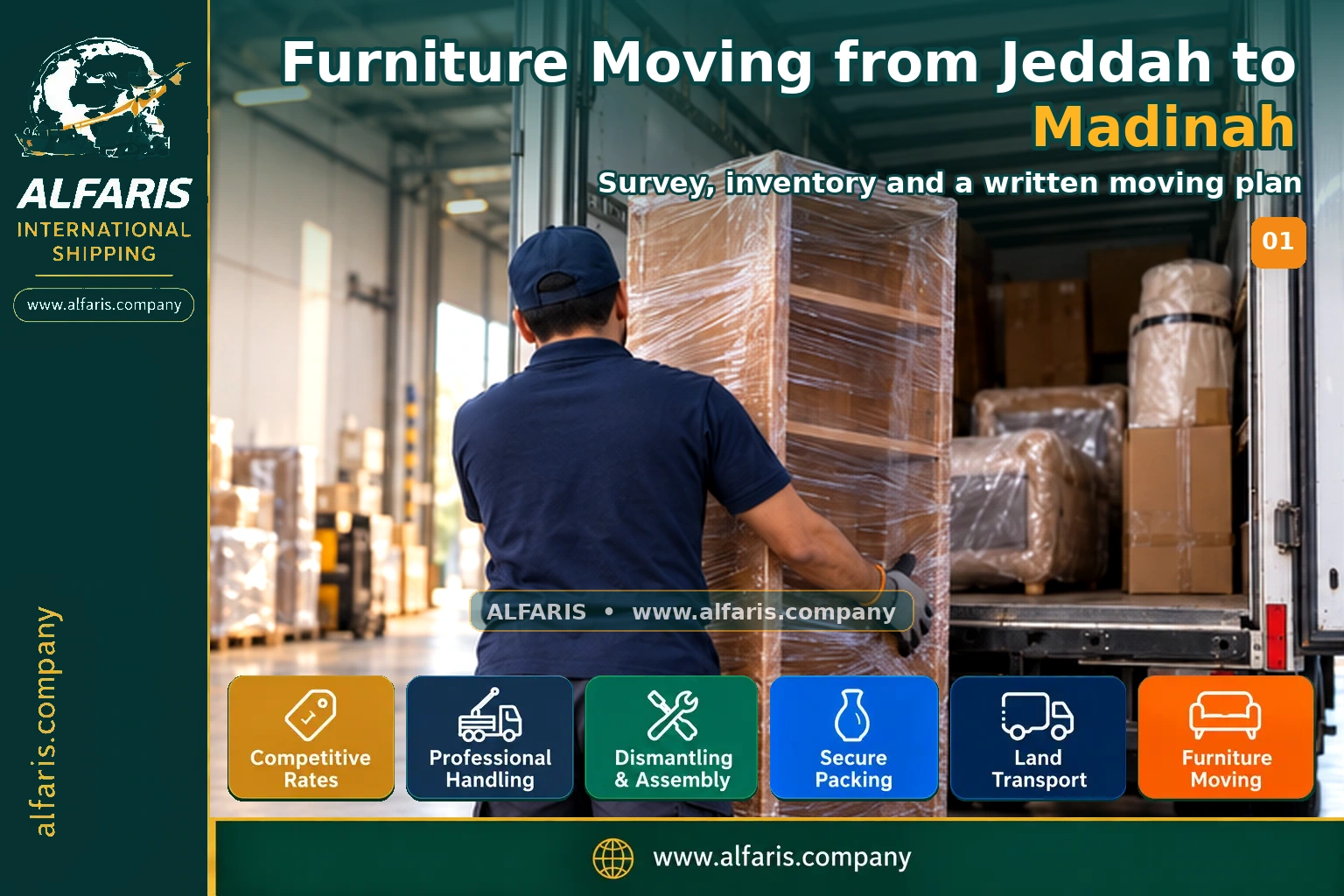 Furniture Moving from Jeddah to Madinah — survey and planning