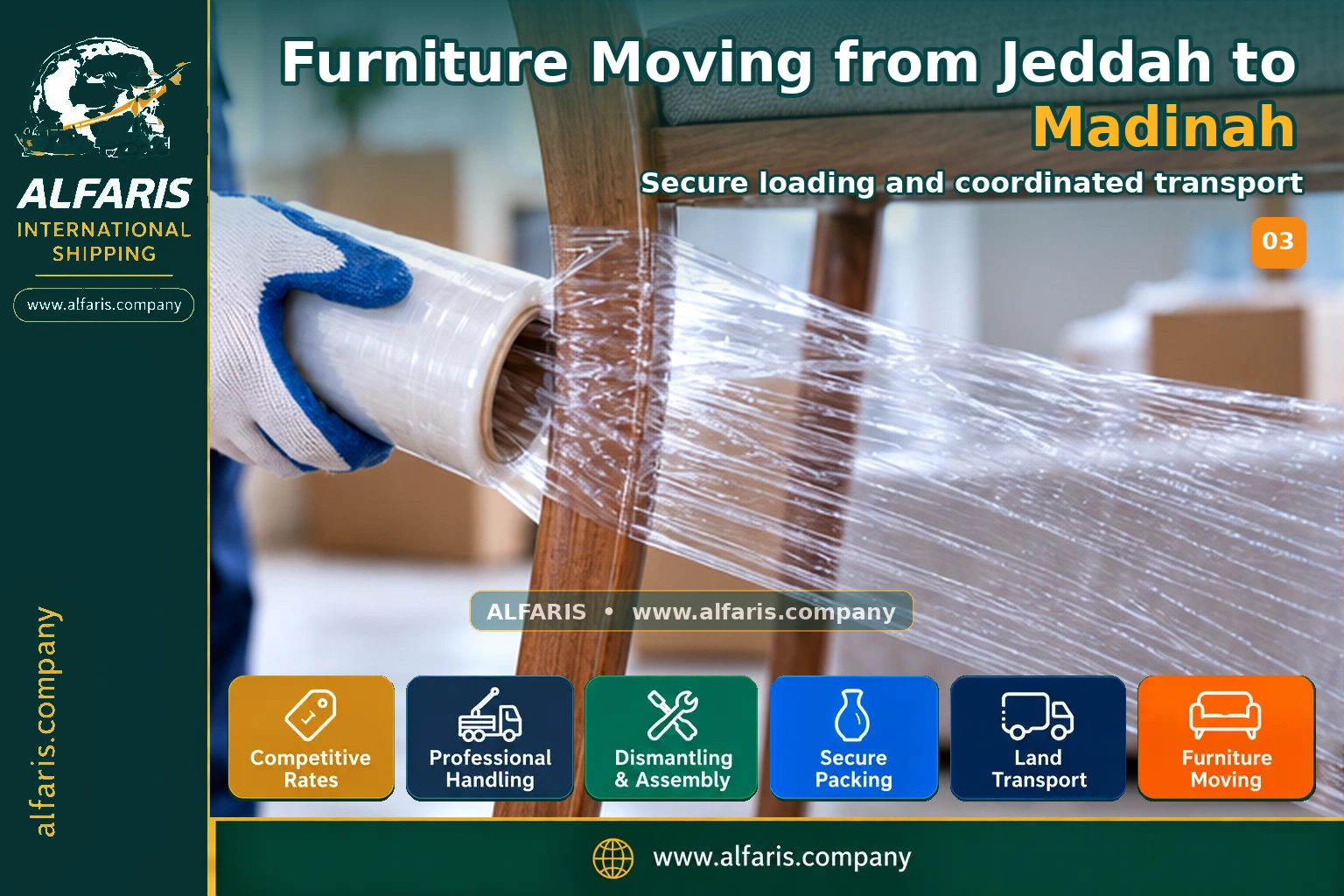 Furniture Moving from Jeddah to Madinah — Vehicle loading and route coordination