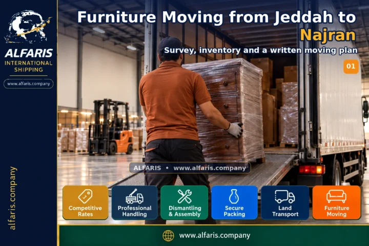 Furniture Moving from Jeddah to Najran — survey and planning