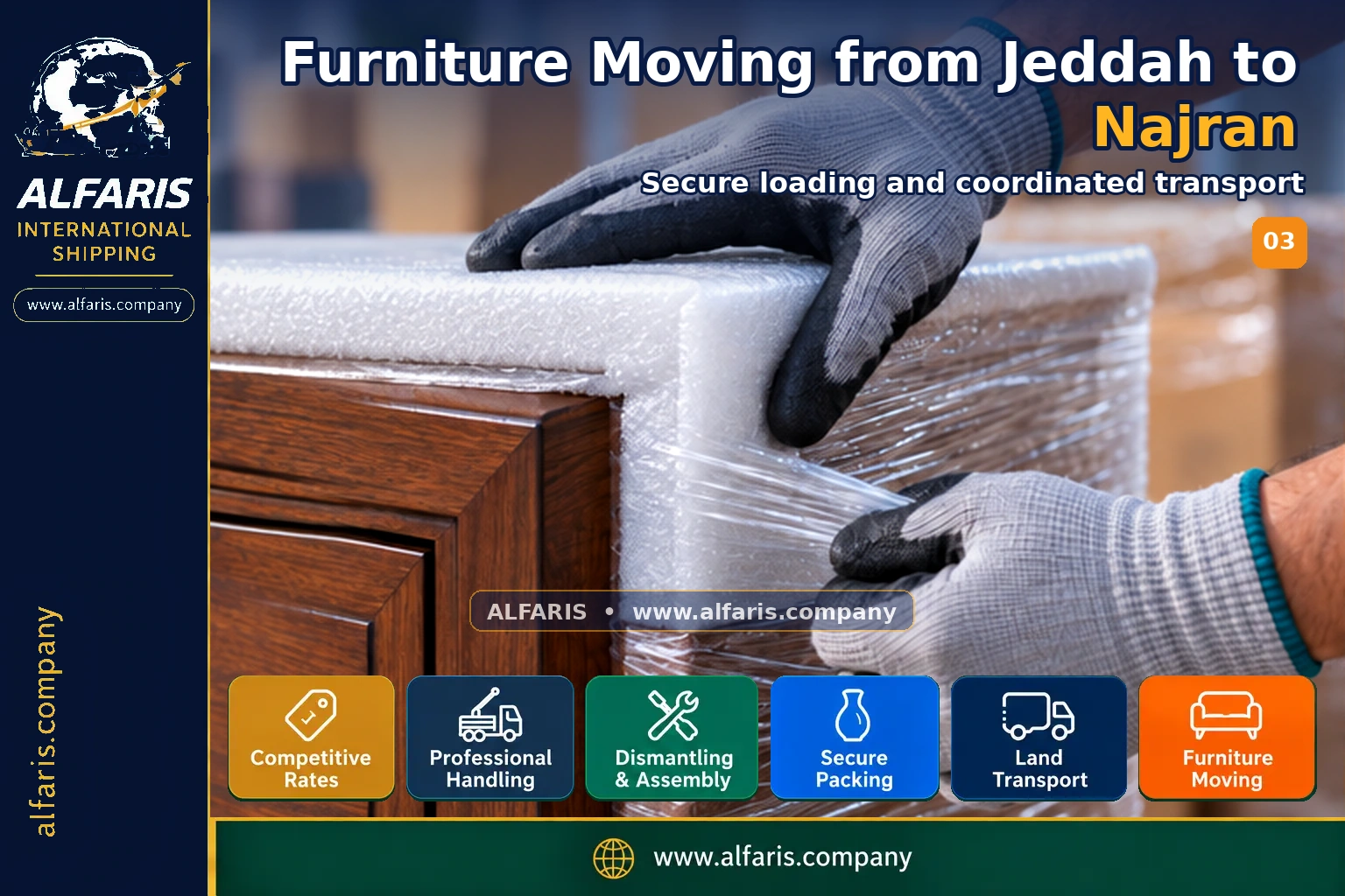 Furniture Moving from Jeddah to Najran — Vehicle loading and route coordination Furniture Moving from Jeddah to Najran — Vehicle loading and route coordination