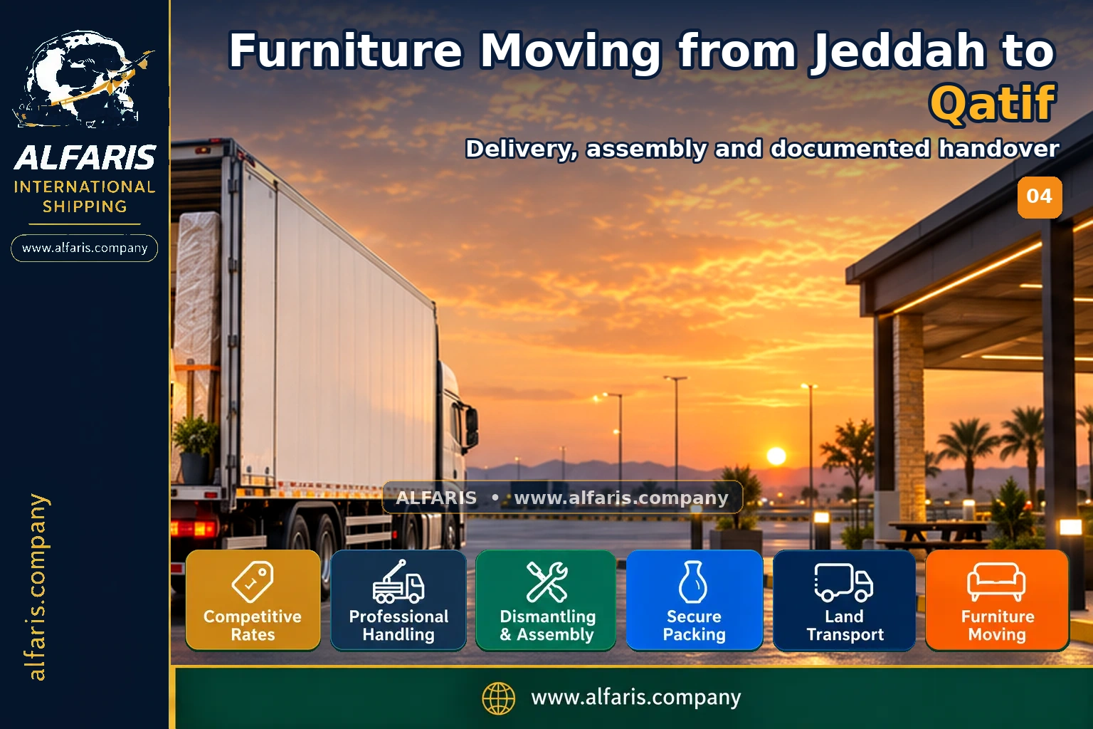 Furniture Moving from Jeddah to Qatif — Delivery, assembly and documented handover Furniture Moving from Jeddah to Qatif — Delivery, assembly and documented handover
