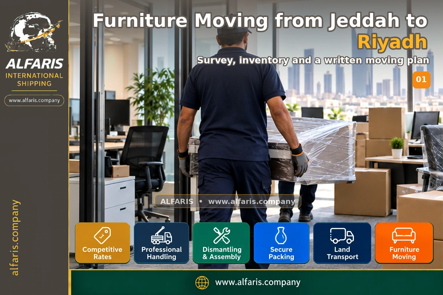 Furniture Moving from Jeddah to Riyadh — survey and planning