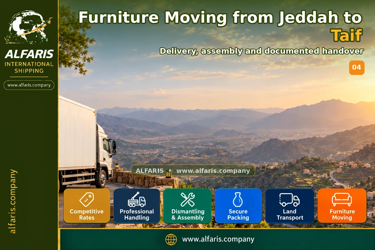 Furniture Moving from Jeddah to Taif — Delivery, assembly and documented handover