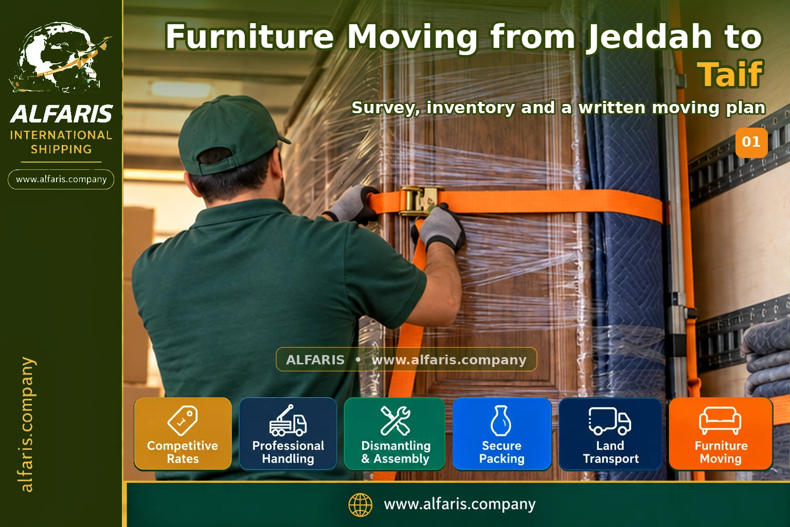 Furniture Moving from Jeddah to Taif — survey and planning