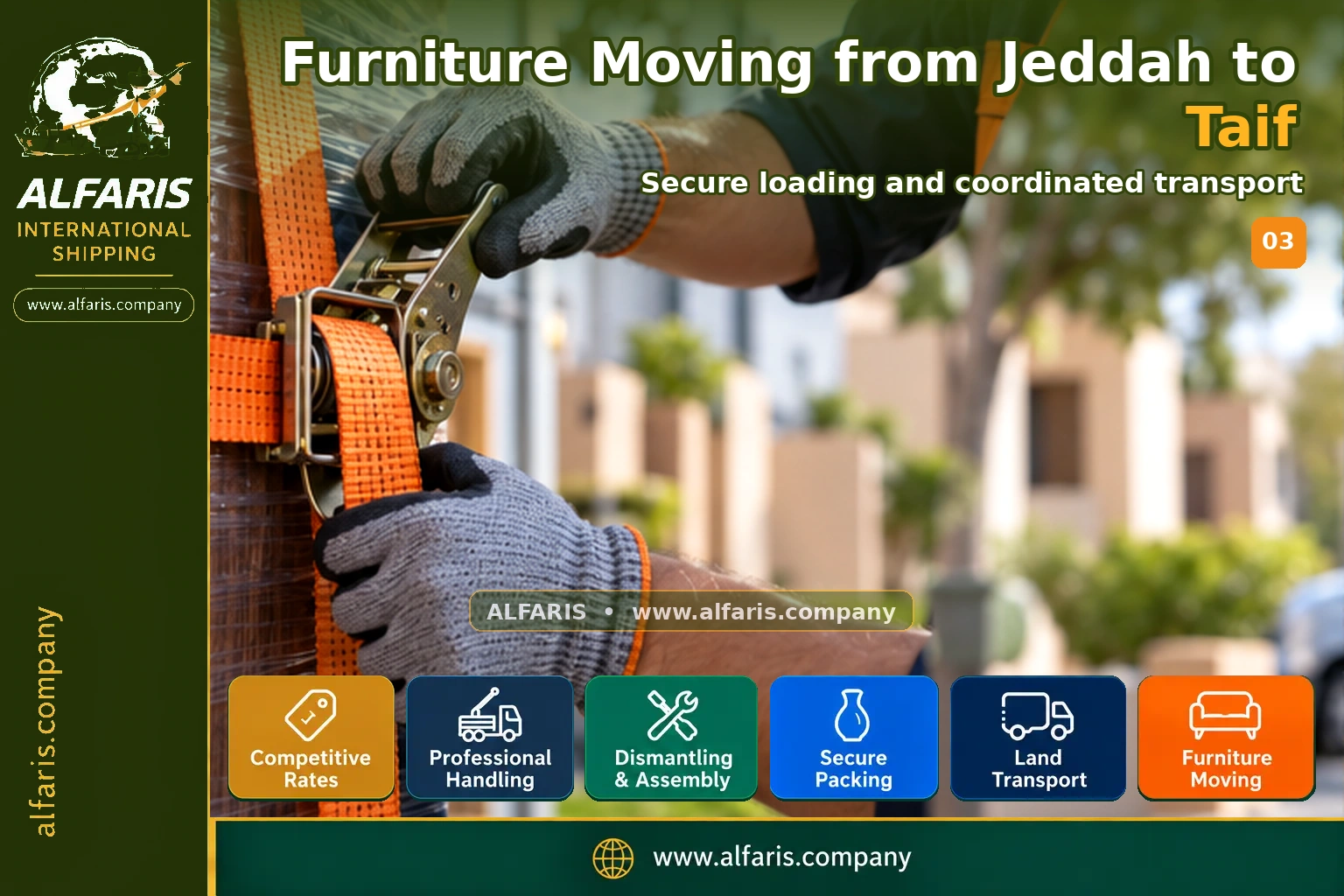 Furniture Moving from Jeddah to Taif — Vehicle loading and route coordination
