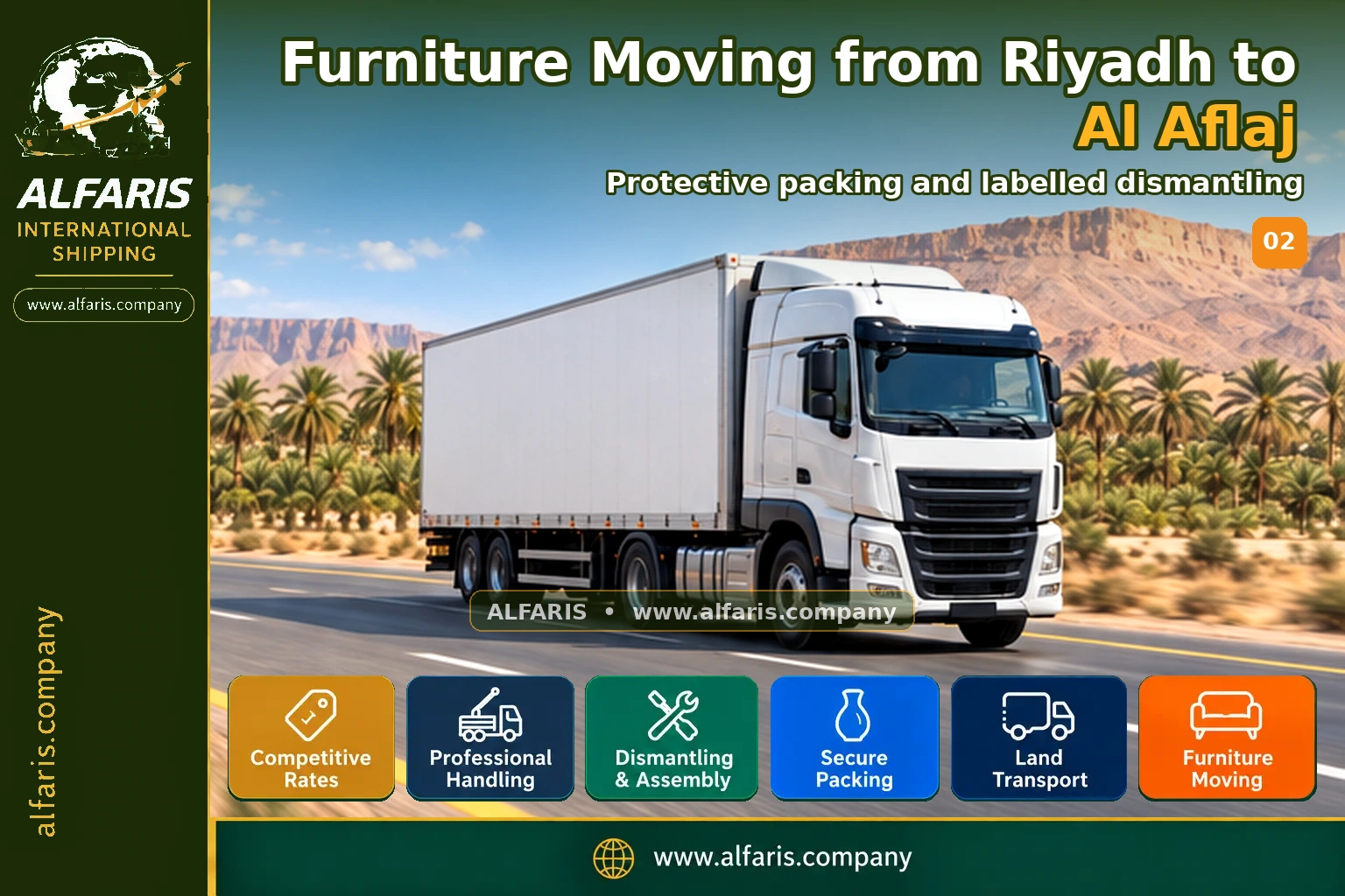 Furniture Moving from Riyadh to Al Aflaj — Protective packing and labelled dismantling Furniture Moving from Riyadh to Al Aflaj — Protective packing and labelled dismantling