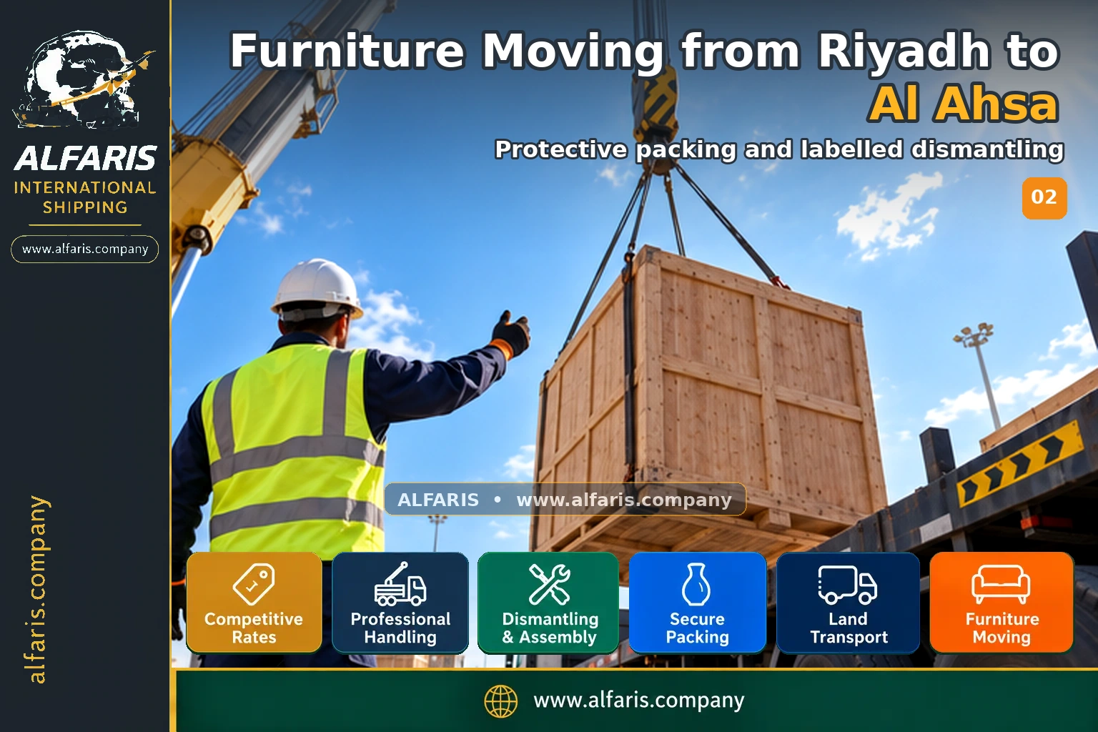 Furniture Moving from Riyadh to Al Ahsa — Protective packing and labelled dismantling