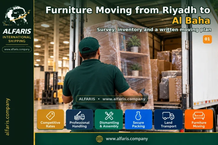 Furniture Moving from Riyadh to Al Baha — survey and planning