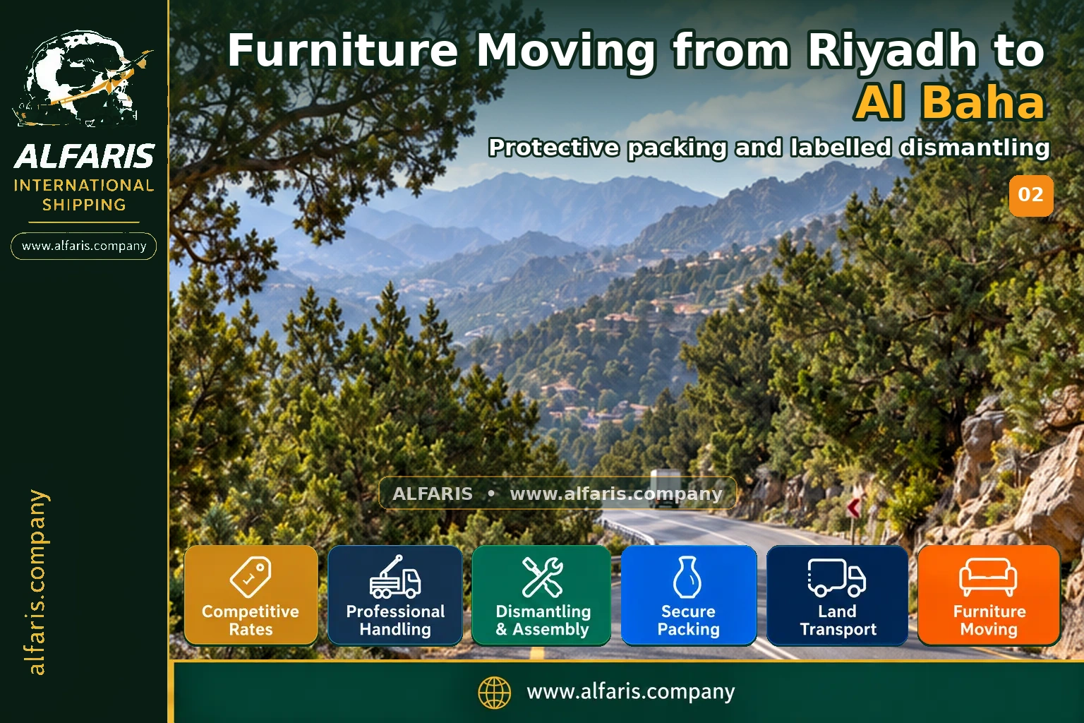 Furniture Moving from Riyadh to Al Baha — Protective packing and labelled dismantling