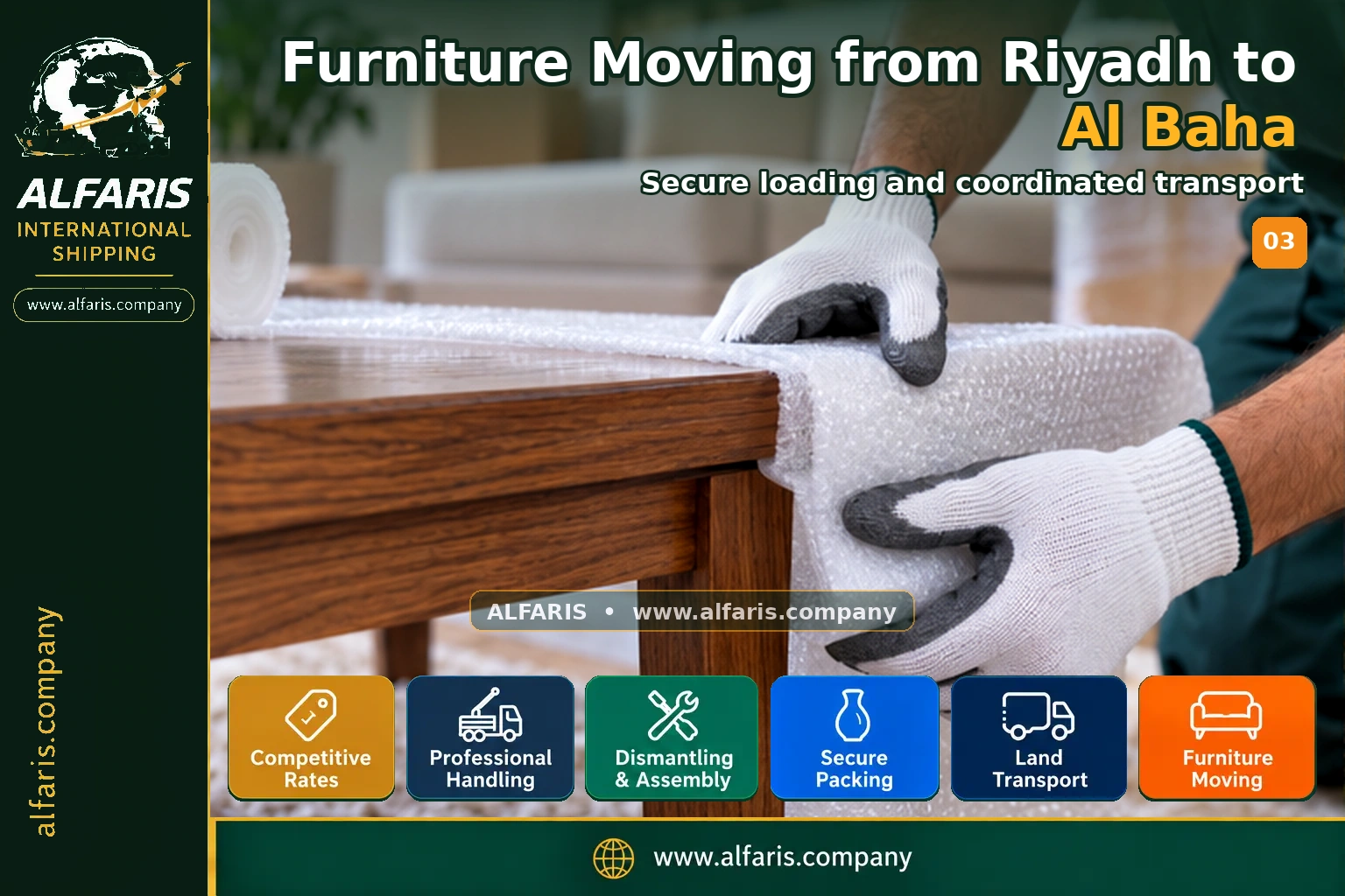 Furniture Moving from Riyadh to Al Baha — Vehicle loading and route coordination