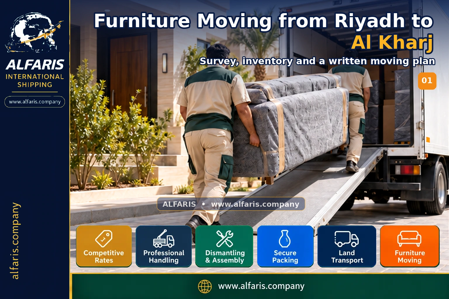Furniture Moving from Riyadh to Al Kharj — survey and planning